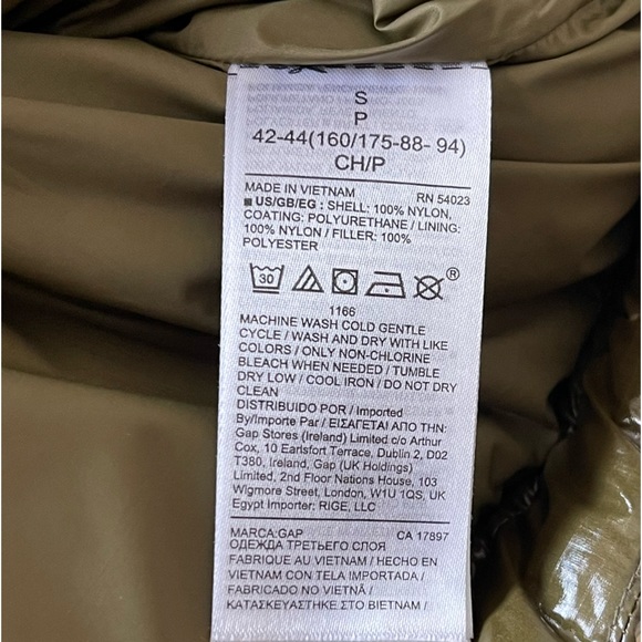 GAP WOMEN'S OLIVE GREEN UPCYCLED CROPPED MIDWEIGHT PUFFER JACKET ORG. $148 - Picture 6 of 10